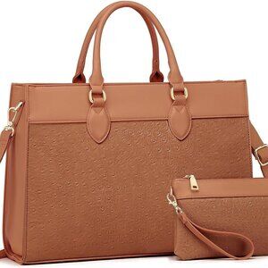 Laptop Bag for Women 15.6 inch Work Tote Bags for Women Large Waterproof Leather